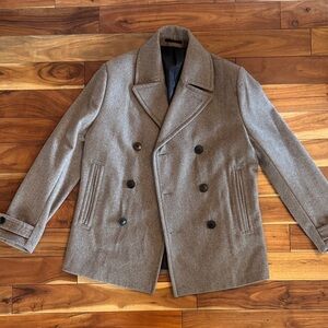 H&M Men's Double-Breasted Pea Coat - Tan